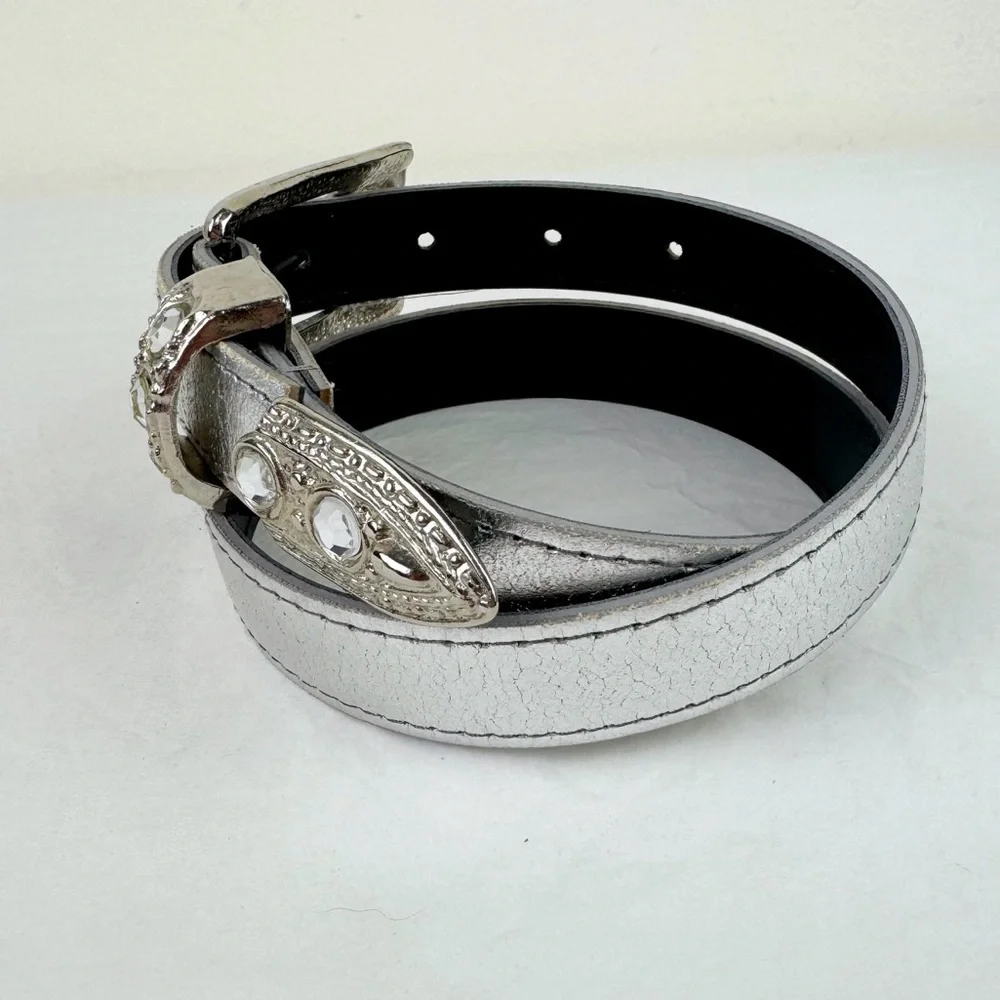A.Brod Vintage 80's Silver Metallic Belt